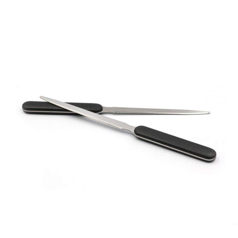  [AUSTRALIA] - 2 Pieces Stainless Steel Envelope Opener with Plastic Handle Letter Openers Lightweight Envelope Slitter Envelope Opening Slitter, Black Handle