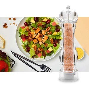  [AUSTRALIA] - Kaiciuss salt and pepper grinder mill set refillable large,the best transparent acrylic grinders for whole peppercorn and himalayan salt Black Box 2 Pack