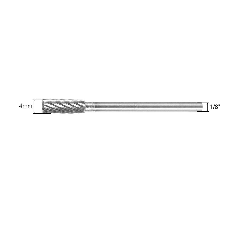 uxcell Tungsten Carbide Rotary Files 1/8" Shank, Single Cut Top Toothed Cylinder Shape Rotary Burrs Tool 4mm Dia, for Die Grinder Alloy Steel Hard Metal Polishing Model Engineering - LeoForward Australia