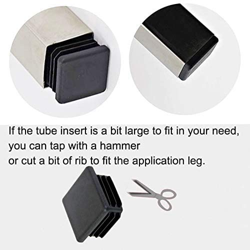  [AUSTRALIA] - CaSuTong 4 Pack 1 1/2 Inch Square Black Plastic Plug,Tubing End Cap,Glide Insert Furniture Finishing Plug for Square Metal Tube 1 1/2 inch-4pcs