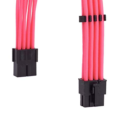 FormulaMod Sleeve Extension Power Supply Cable Kit 18AWG EPS 8-P+PCI-8-P with Cable Combs for PSU to Motherboard/GPU (Pink PCI 8+EPS 8) Pink PCI 8+EPS 8 - LeoForward Australia