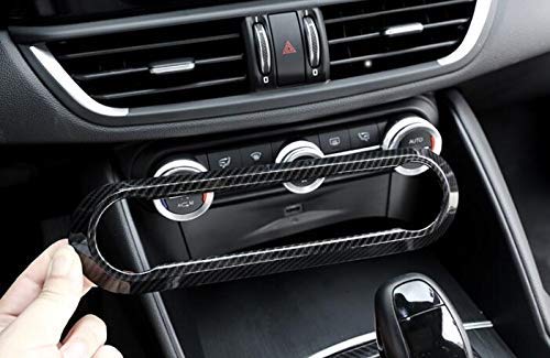 YIWANG Carbon Fiber Style ABS Chrome Car Interior Center Air Conditioning Adjustment Frame Trim 1pc for Alfa Romeo Giulia Stelvio 2016-2020 Auto Accessories (Carbon Fiber) - LeoForward Australia