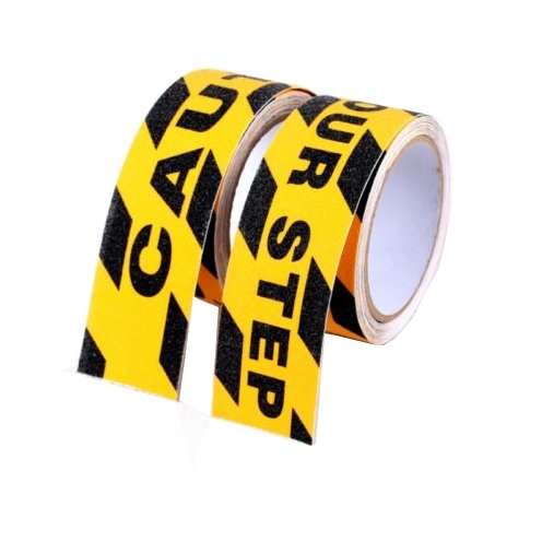  [AUSTRALIA] - Black Yellow Anti Slip Tape Printed"Watch Your Step" 1.97 Inch x 16.4 Foot Anti-Slip Tape, Floor Tape,Stairs Tape,Safety Tape Roll (Black Yellow)