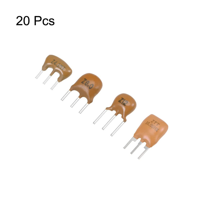  [AUSTRALIA] - uxcell Ceramic Resonator Oscillator Assortment 4MHz 8MHz 12MHz 16MHz DIP, 4in1 20pcs