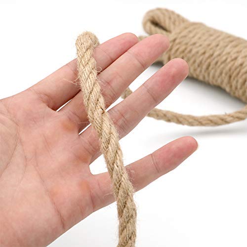  [AUSTRALIA] - 10mm Jute Rope,32 Feet Natural Strong Jute Twine String,4 Ply Thick Hemp Rope Craft Twine for DIY & Arts Crafts,Packing,Garden Bundling 10mm