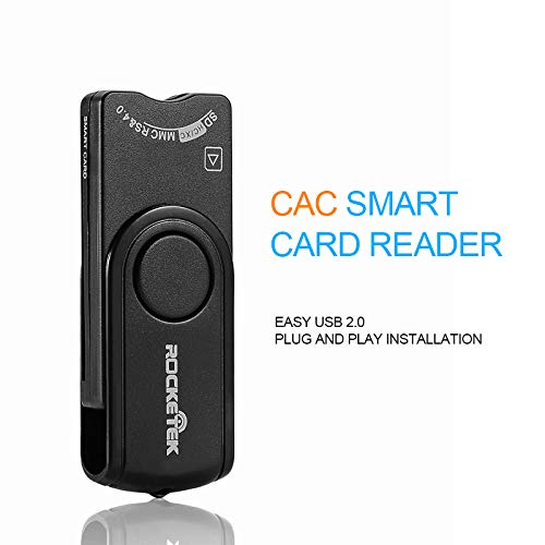 USB Smart Card Reader, CAC/DOD Military USB Card Reader, SDHC/SDXC/SD & Micro SD Memory Card Reader for SIM and MMC RS & 4.0, Compatible with Windows, Linux/Unix, MacOS X - LeoForward Australia