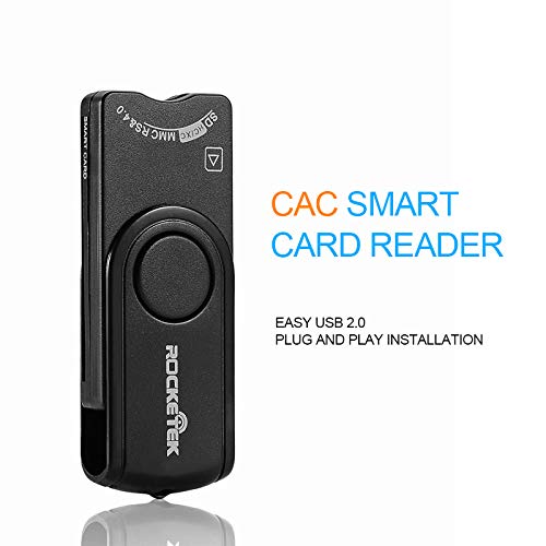 USB Smart Card Reader, Rocketek Memory Card Reader with SDHC/SDXC/SD Card Reader & Micro SD Card Reader for SIM and MMC RS & 4.0 Compatible with Windows, Linux/Unix, MacOS X RT-SCR10 - LeoForward Australia