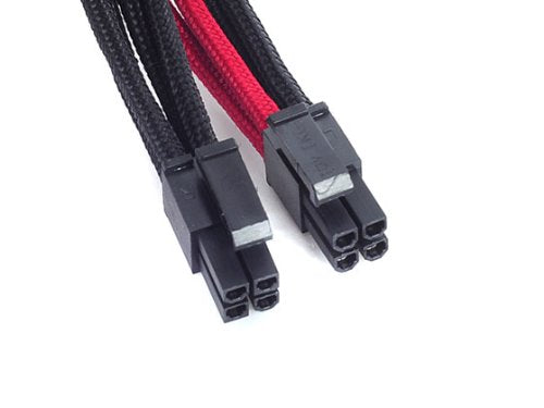  [AUSTRALIA] - Silverstone Tek Sleeved Extension Power Supply Cable with 1 x 8-Pin to EPS12V 8-Pin Connector (PP07-EPS8BR) PP07-EPS8BR Black/Red