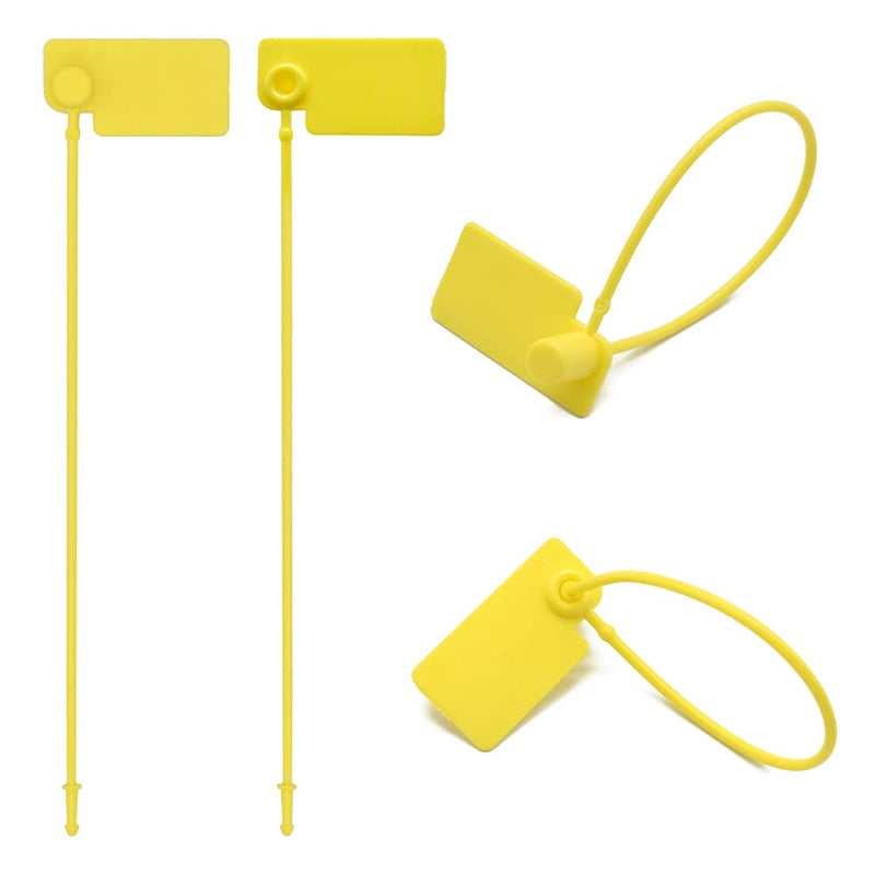  [AUSTRALIA] - 100Pcs 6.5 Inch Plastic Security Tamper Seals, Tamper Self-Locking Security Disposable Seals Pull Tight Padlock Safety Tag for Fire Extinguisher (Yellow) Yellow