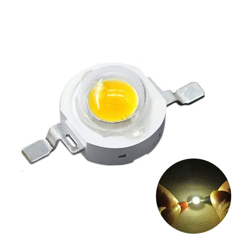  [AUSTRALIA] - Vrabocry 50-pcs high power LED chip 3W warm white (3000K-3500K with input 560mA-700mA connection DC 3V-3.4V with 3 watts) super bright intensity SMD COB light emitter components diode 3W bulb lamp warm white 3000k
