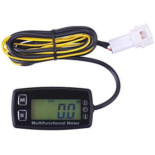  [AUSTRALIA] - Runleader RL-HM035T -20-300 Inductive Tachometer with Hour Meter Thermometer Backlit Display for All Gasoline Engine ATV Utv Dirtbike Motobike Motocycle Snowmobile PWC Marine Boat Waterproof TS002