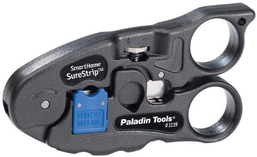  [AUSTRALIA] - Paladin Tools PA1119 SmartHome SureStrip - Professional Cable Cutter and Stripper - RG6, RG6Q, RG59 Coax, CAT5, CAT5E, CAT6, UTP/STP