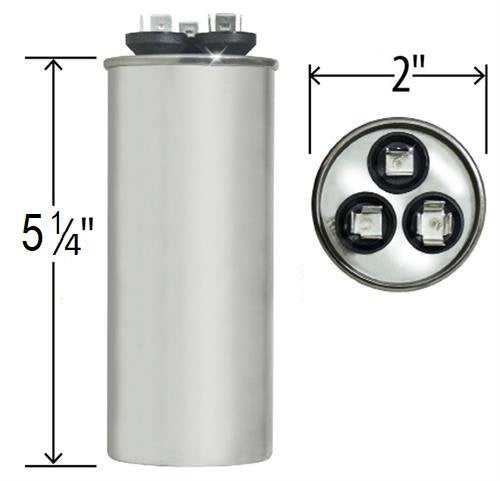  [AUSTRALIA] - PowerWell 40 + 5 MFD uf 370 VAC or 440 Volt Dual Run Round Capacitor PW-40/5/R for Condenser Straight Cool or Heat Pump Air Conditioner 40/5 Micro Farad