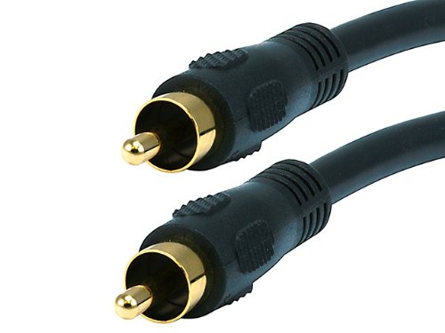 Monoprice102743 75 Ohm Digital Coaxial Audio/Video RCA Cable Black 3 Feet - LeoForward Australia