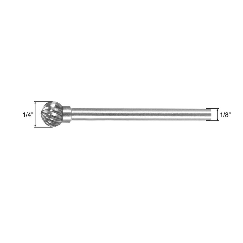 uxcell Tungsten Carbide Rotary Files 1/8" Shank, Single Cut Ball Shape Rotary Burrs Tool 6mm Dia, for Die Grinder Drill Bit Alloy Steel Hard Metal Carving Polishing Model Engineering 3mm x 6mm - LeoForward Australia