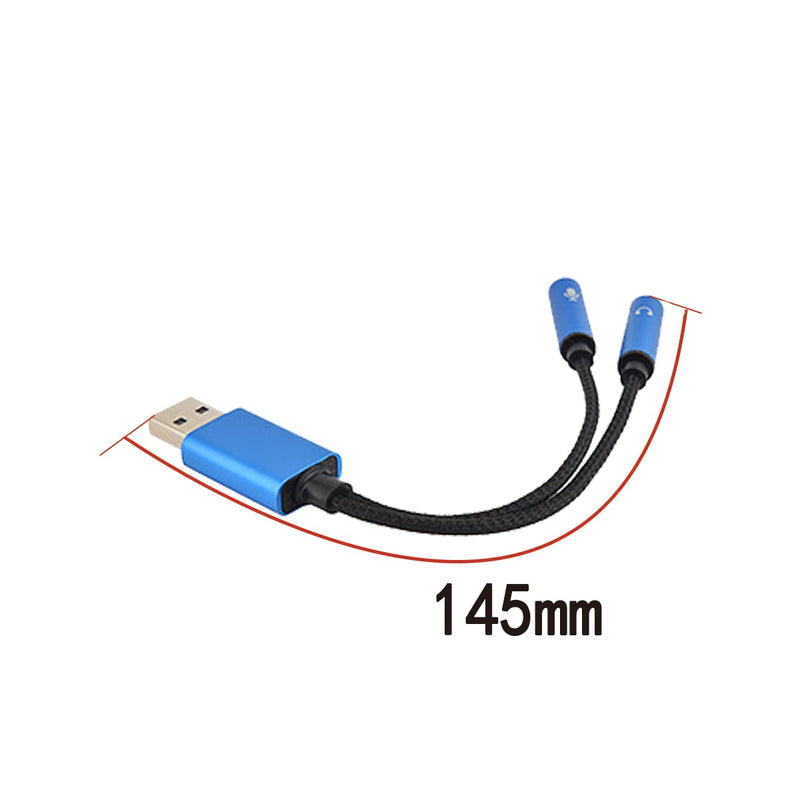  [AUSTRALIA] - rgzhihuifz USB Sound Card, USB to Audio Jack, USB-A to 3.5mm Female TRS Headphone and Microphone Jack, External Stereo Sound Card for PS4, PS5, PC, Mac, Laptop, Desktops, Headphone and More（5.8INCH