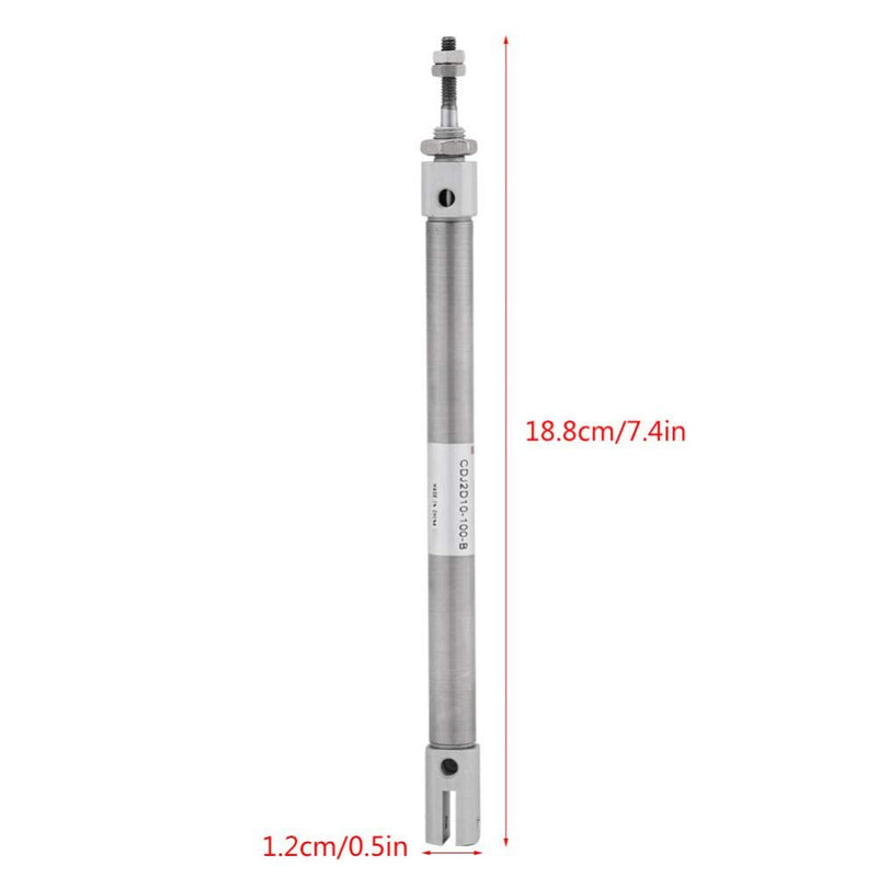  [AUSTRALIA] - CDJ2D10-100-B Pneumatic Mini Slim Air Cylinder 10mm Diameter 100mm Stroke Double-Acting Stainless Steel