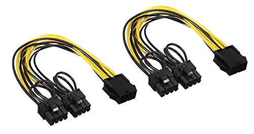 Qaoquda PCI Express Power Cable,8 Pin to Dual PCIe 8 Pin (6+2) Graphics Card PCI Express Power Adapter GPU VGA Y-Splitter Extension Cable Mining Video Card Power Cable (12 inches 2 Pack) - LeoForward Australia