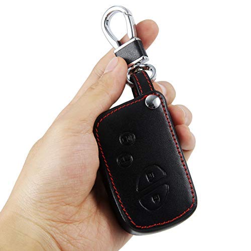 Partol Key Fob Case for Lexus Leather Keyless Entry Remote Control Key Fob Cover Case Replacement Fit Lexus ES300 ES330 ES350 RX350 RX300 IS300 IS250 GX470 GX460 lS460 GS300 GS400 GS350 NX GX - LeoForward Australia