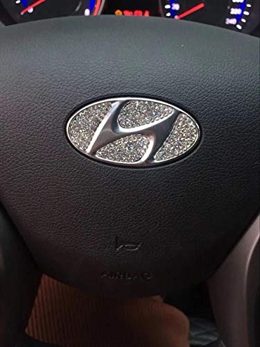  [AUSTRALIA] - Sparkoo HD-CS Ice Out Crystal Steering Wheel LOGO Insert Button Cover Emblem FOR Hyundai (For hyundai)