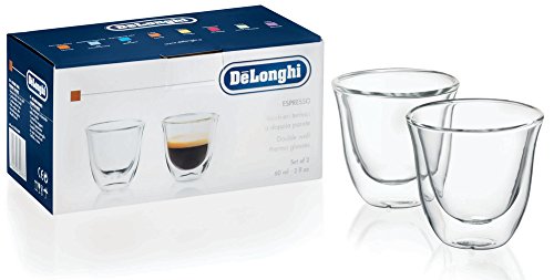  [AUSTRALIA] - De'Longhi DeLonghi Double Walled Thermo Espresso Glasses, Set of 2, Regular, Clear Espresso Glasses (set of 2)