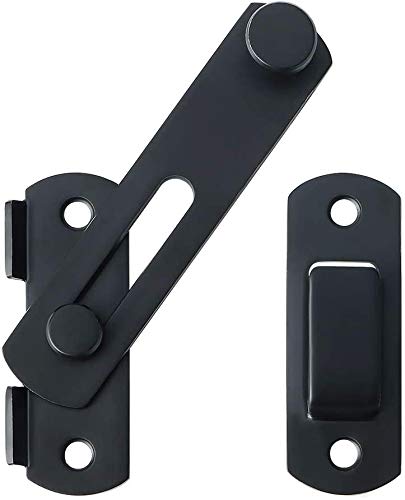  [AUSTRALIA] - 2 Pack Stainless Steel Gate Latches, Door Holder Flip Latch Safety Door Bolt Latch Lock (Black) Black