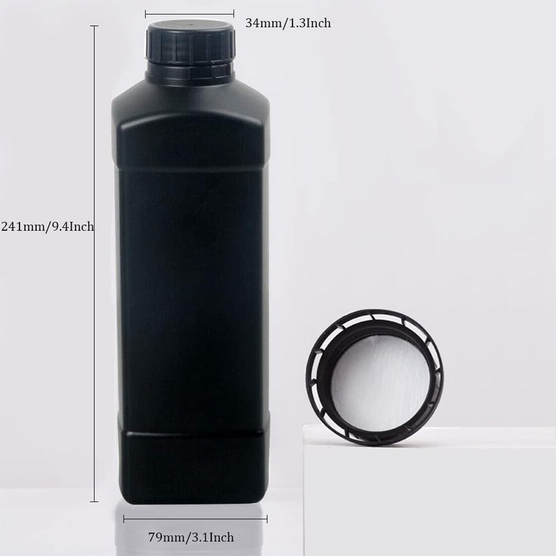  [AUSTRALIA] - 3x1L HDPE Darkroom Chemical Storage Bottles Square Liquid Container Bottle Anti Oxidation Storage Film Photo Developing Processing Equipment with Label,Black