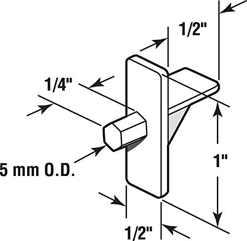  [AUSTRALIA] - Slide-Co 243409 Plastic Shelf Support Pegs, Clear (12pk) – 5mm Outside Diameter - Easily Replace Missing or Broken Shelf Supports – Serrated Stems for Stronger Grip - Easy to Install