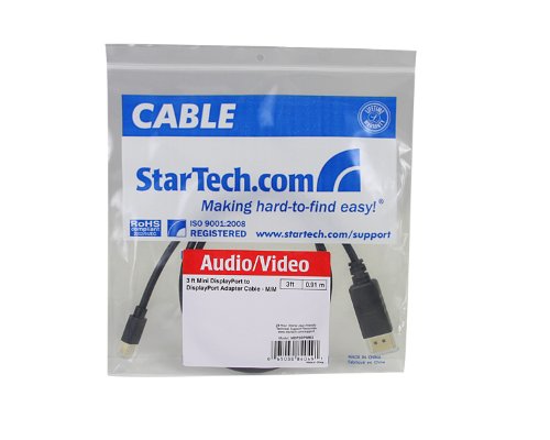 StarTech.com 3 ft Mini DisplayPort to DisplayPort 1.2 Adapter Cable M/M - DisplayPort 4k with HBR2 support - 3 feet Mini DP to DP Cable (MDP2DPMM3),Black - LeoForward Australia