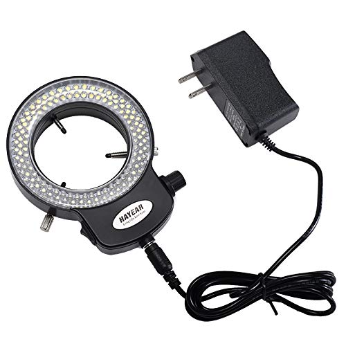  [AUSTRALIA] - HAYEAR 144 LED Ring Light Lamp Illuminator Lighting Sourse for Industry Stereo Microscope Camera with Power Adapter HY-144B