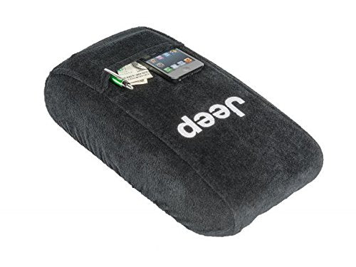  [AUSTRALIA] - Seat Armour Officially Licensed Custom Fit Center Console Cover with Jeep Embroidered Logo for Select Jeep Grand Cherokee Models(2005-2010) - (Black) 2005-2010 Models