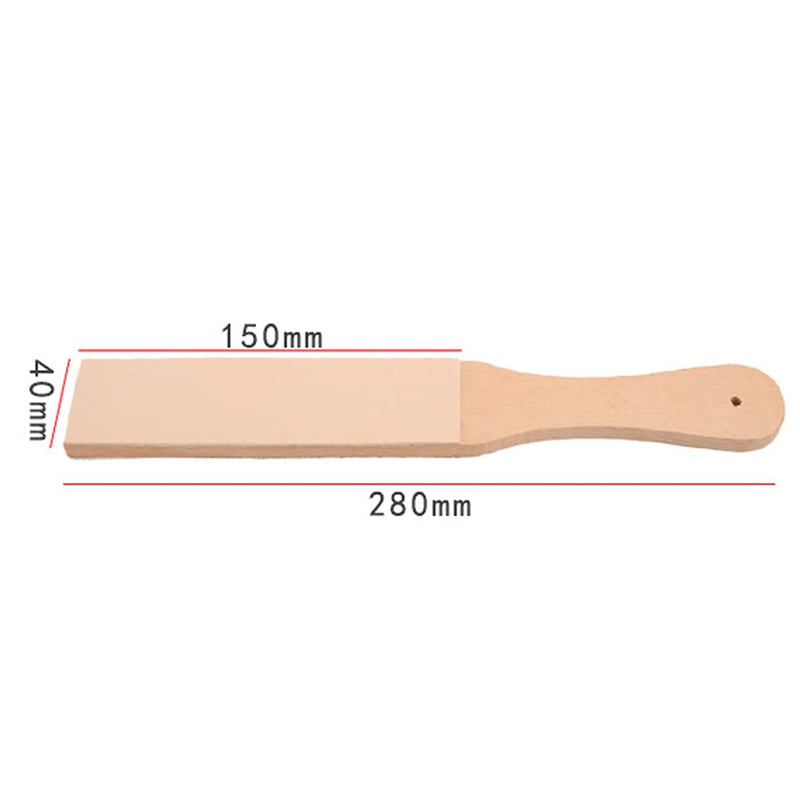  [AUSTRALIA] - 1 Piece Beech Wood Leather Stropping Tool Double Sided Leather Sharpening Board with Handle