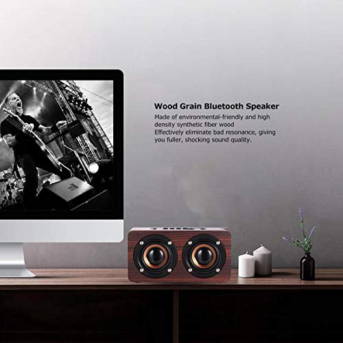 Voltstech Retro Wooden Bluetooth Speaker, Combination Wireless Dual Loudspeakers 3D Surround Speaker, [2020 Upgraded] Dual 5W Speakers with Superior Sound (Redwood) - LeoForward Australia