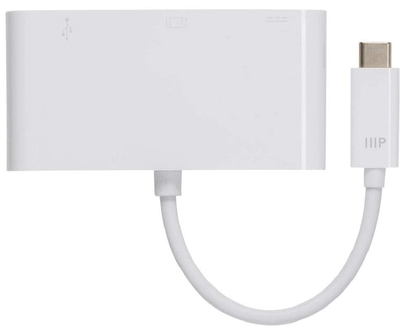  [AUSTRALIA] - Monoprice USB-C VGA Multiport Adapter - White, With USB 3.0 Connectivity & Mirror Display Resolutions Up To 1080p @ 60hz - Select Series (115759)