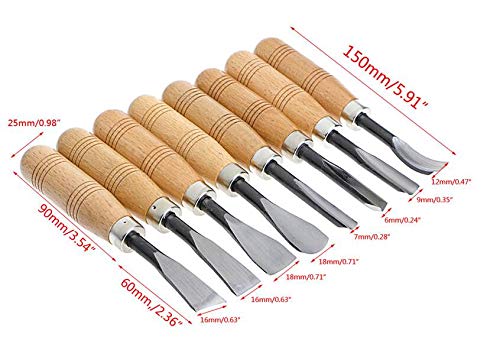  [AUSTRALIA] - Alikeke 8 Piece Set Wood Carving Hand Chisel Tool Carving Tools Woodworking Professional Gouges New free shipping