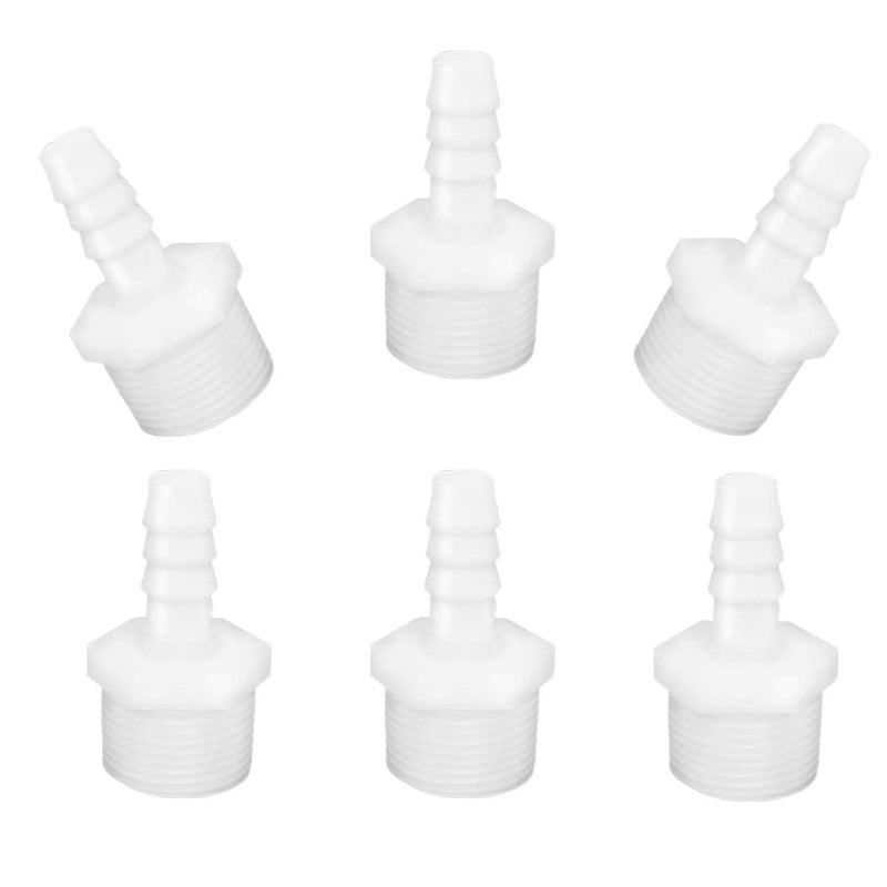  [AUSTRALIA] - JoyTube Plastic Hose Barb Fittings 3/8" Barb X 1/2" NPT Male Thread Adapter Connector Pipe Fittings (pack of 6) 3/8" Barb x 1/2" Male