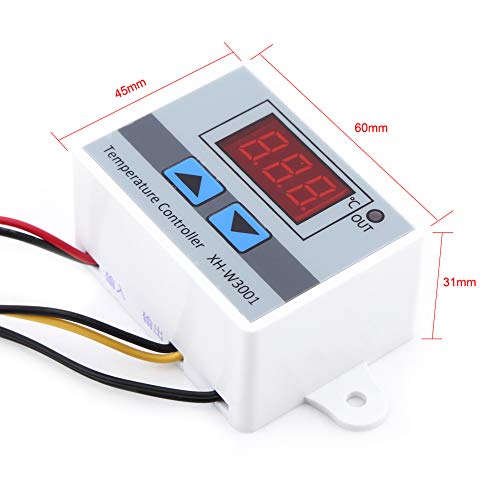  [AUSTRALIA] - Digital thermostat, 220V, temperature controller, control of cooling and heating thermostat switch with sensor, -50 °C to 110 ℃