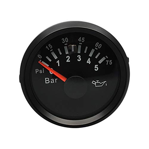  [AUSTRALIA] - ELING Oil Pressure Gauge Meter 0-5bar 0-75Psi 52mm(2") 12V/24V with Backlight