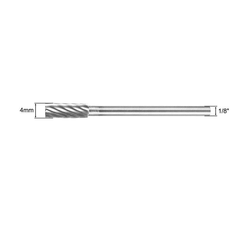 uxcell Tungsten Carbide Rotary Files 1/8" Shank, Single Cut Top Toothed Cylinder Shape Rotary Burrs Tool 4mm Dia, for Die Grinder Alloy Steel Hard Metal Polishing Engraving, 2pcs - LeoForward Australia