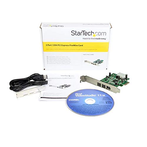  [AUSTRALIA] - StarTech.com 3 Port 2b 1a 1394 PCI Express FireWire Card Adapter - 1394 FW PCIe FireWire 800 / 400 Card (PEX1394B3) PCIe 1394b