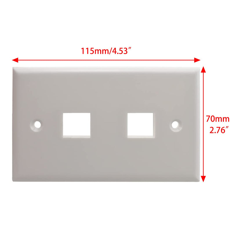  [AUSTRALIA] - 2 Packs Ethernet Wall Plates Single Gang 2 Ports RJ45 Cat6 Keystone Jack Female to Female,Trapezoidal Inline Coupler with Standard Size, with Single Gang Low Voltage Mounting Bracket 2 Packs