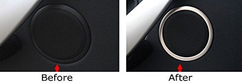  [AUSTRALIA] - iJDMTOY Set of 4 Silver Speaker Decoration Ring Cover Trims Compatible with 2012-2018 BMW F30 F31 3 Series 320i 328i 335i 340i M3 F32 F33 4 Series 428i 435i 440i F30 F32 3 4 Series