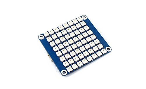 [AUSTRALIA] - Waveshare True Color RGB LED HAT (B) for Raspberry Pi Colorful Display 8 × 8 Grid Controlled by only one Signal pin