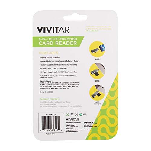 Vivitar VIV-RW-7101 5-1 Multi Function Card Reader - LeoForward Australia