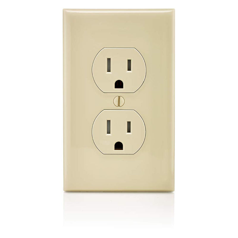  [AUSTRALIA] - Leviton T5320-I Straight Blade Tamper Resistant Duplex Receptacle, 125 V, 15 A, 2 Pole, 3 Wire, 1 Pack, Ivory