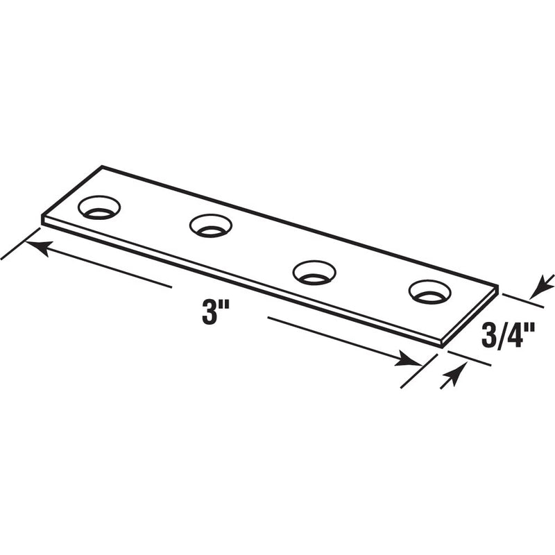  [AUSTRALIA] - Prime-Line U 9247 Mending Plates, 3/4 inch x 3 inch, Zinc (10-pack))