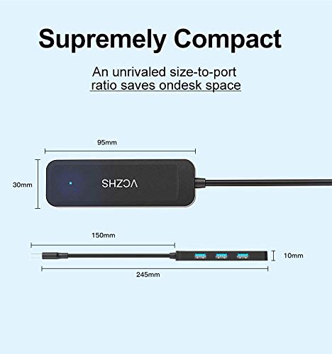 USB 3.0 Hub, VCZHS 4-Port USB 3.0 Hub, Ultra-Slim Data USB Hub for Mac and Windows, Ultrabook and Laptop Flash Drive, Mobile HDD USB Hub 3.0 - LeoForward Australia