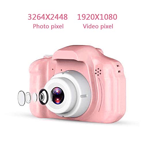  [AUSTRALIA] - Acuvar Full 1080P Kids Selfie HD Compact Digital Photo and Video Rechargeable Camera with 32GB TF Card & 2" LCD Screen and Micro USB Charging Drop Proof (Pink) c)Pink