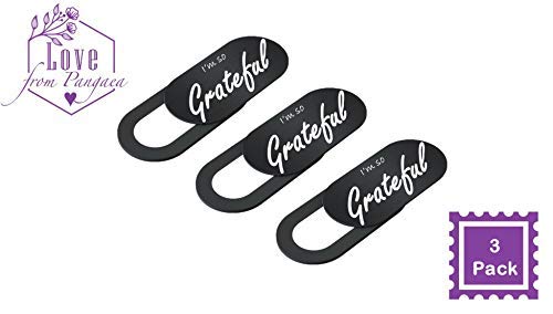  [AUSTRALIA] - Positive Affirmations Privacy Webcam Cover, Laptop Camera Cover Slide, 3 Pack Ultra Thin Camera Covers Slide for Laptop, Monitor, Mobile, Computer Accessories Protect Your Privacy and Security(Black)