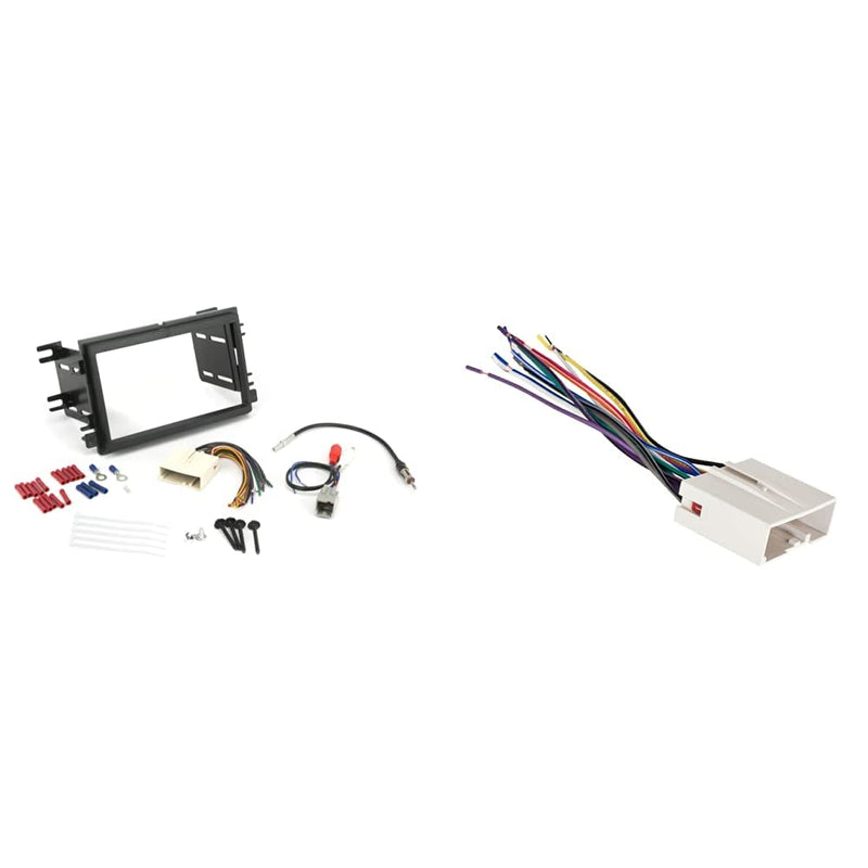  [AUSTRALIA] - SCOSCHE Install Centric ICFD6BN Compatible with Select Ford/LINC/MERC 2004-08 Double DIN, Premium Sound Complete& Metra Electronics 70-5520 Wiring Harness for Select 2003-Up Ford Vehicles Complete Installation Kit + Wiring Harness